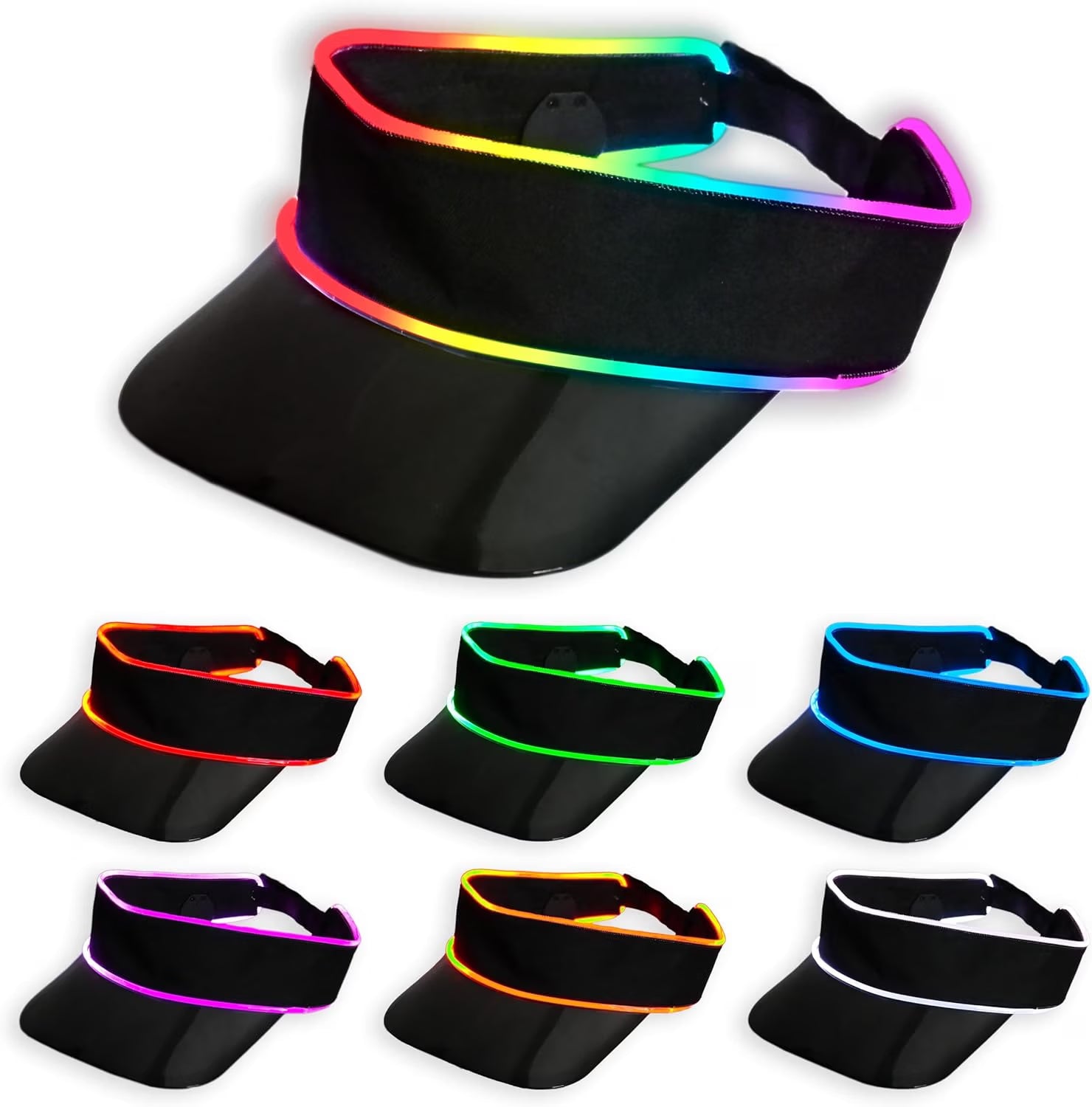 LED Multicolor Neon Visor - Black image