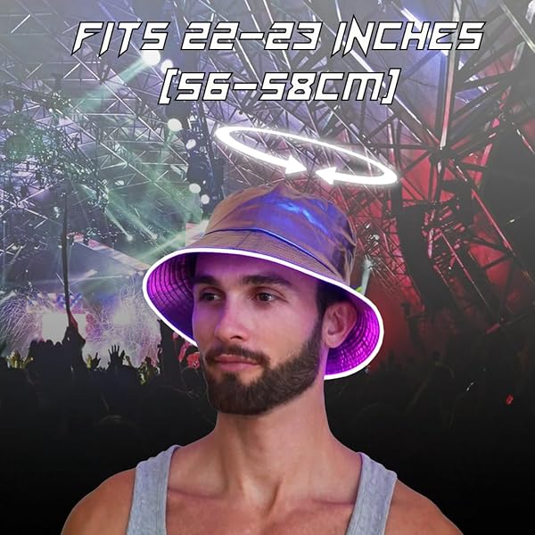 7 Colors Reversible Faux Leather LED Bucket Hat image 5