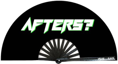 Funny Rave Fan Large Folding Hand Fan UV Glow Festival Fan Rave Accessory for Men & Women - Real Wooden Fan