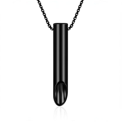 House Of Rave Meditation Whistle Bullet Scoop Necklace - Black - Main Image