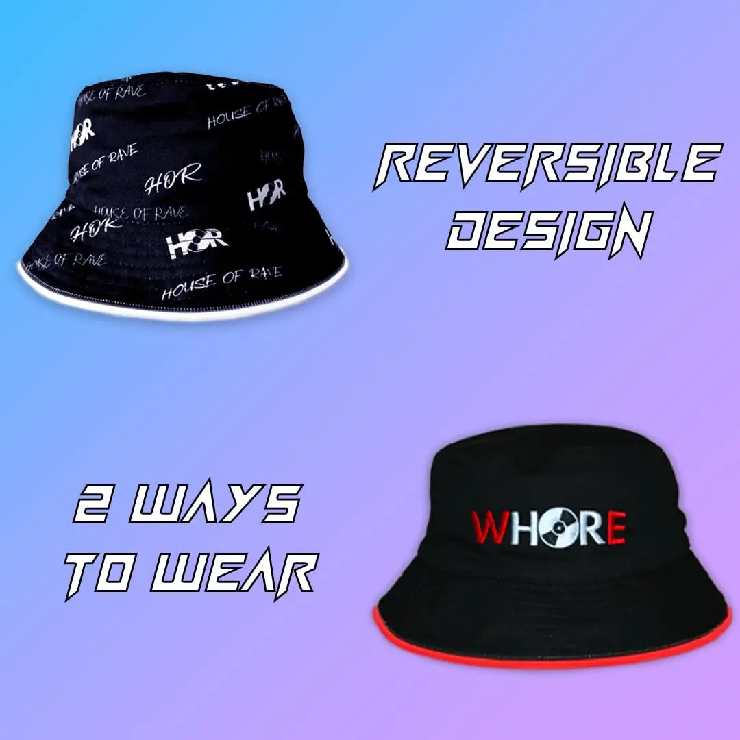 Whore 7 Color Reversible LED Bucket Hat - Multicolor LED Rave Bucket Hat image 2