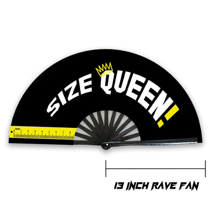 Funny Rave Fan Large Folding Hand Fan UV Glow Festival Fan Rave Accessory for Men & Women - Real Wooden Fan - Additional Image