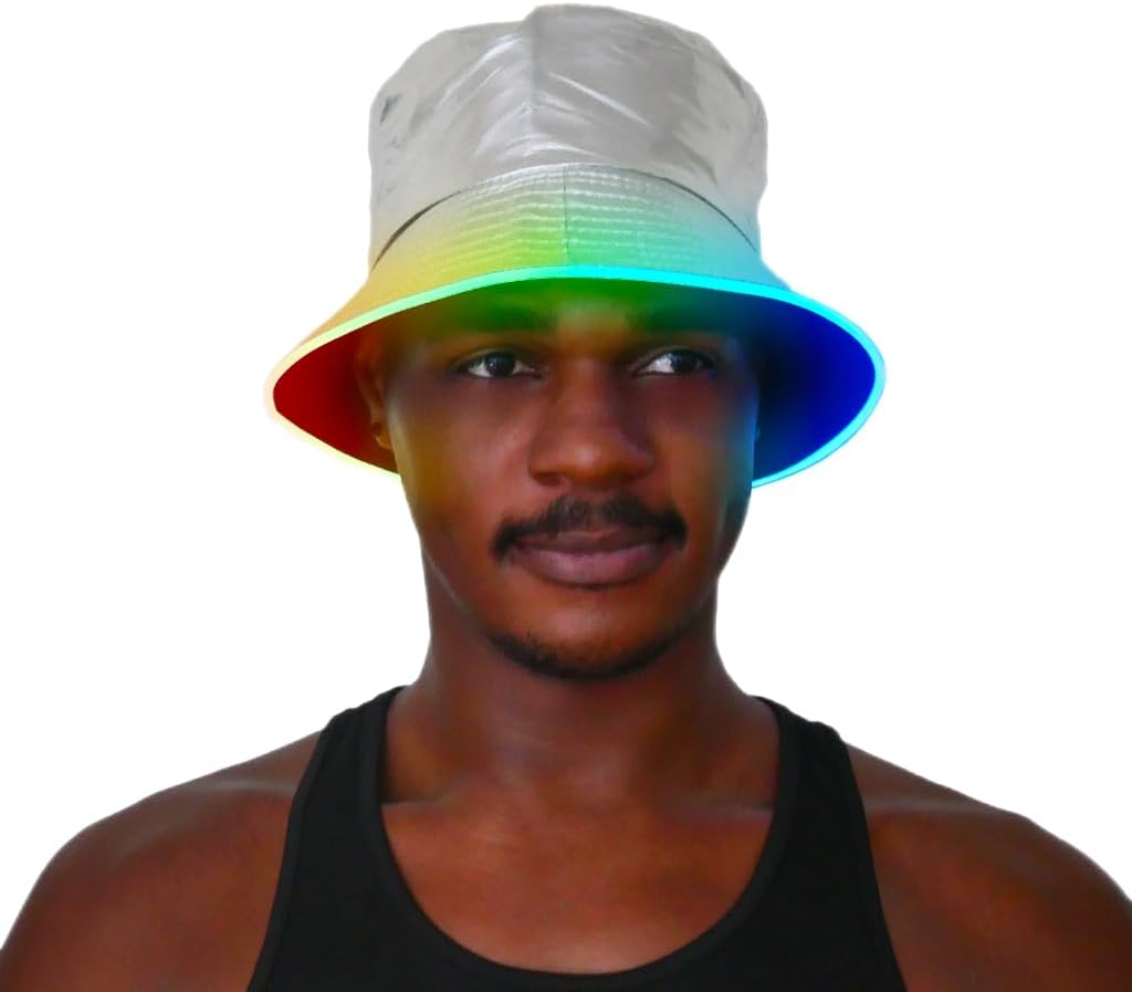 Reversible Faux Leather LED Bucket Hat