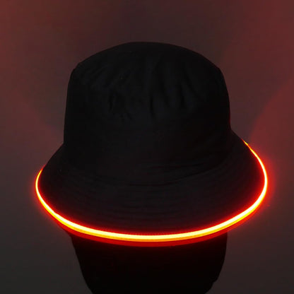 Reversible Faux Leather LED Bucket Hat