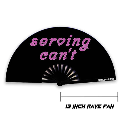 Funny Rave Fan Large Folding Hand Fan UV Glow Festival Fan Rave Accessory for Men & Women - Real Wooden Fan - Additional Image