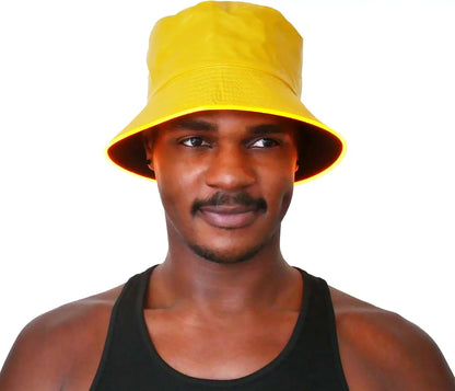 Reversible Faux Leather LED Bucket Hats