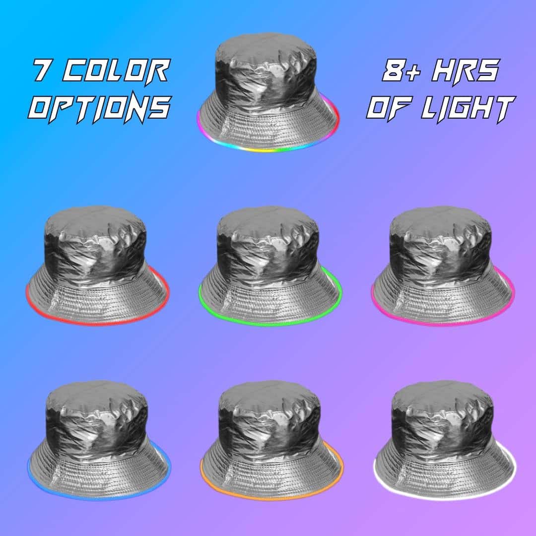 Reversible Faux Leather LED Bucket Hat