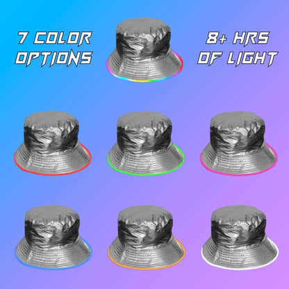 Reversible Faux Leather LED Bucket Hat