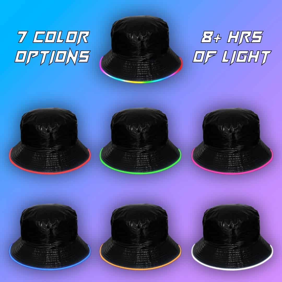 Reversible Faux Leather LED Bucket Hat