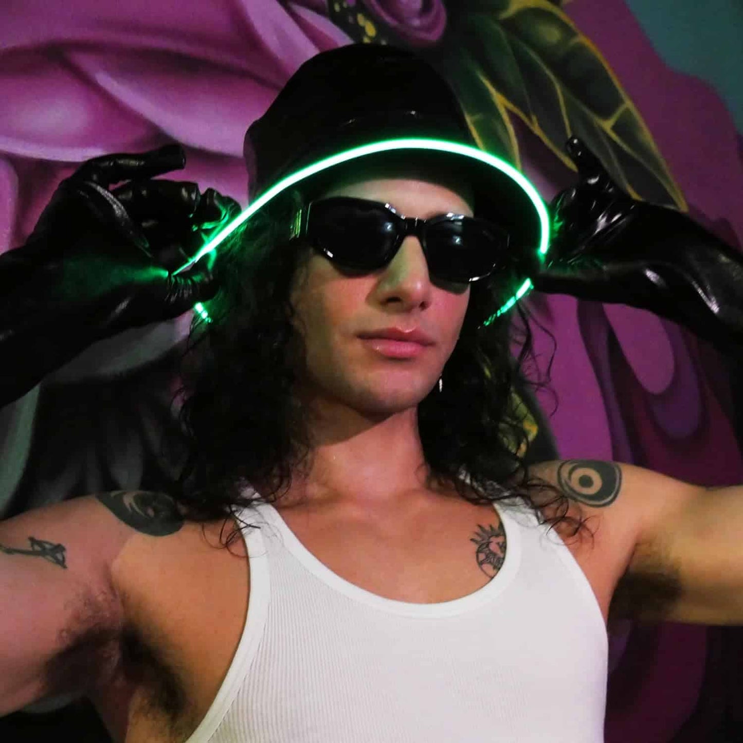 Reversible Faux Leather LED Bucket Hat