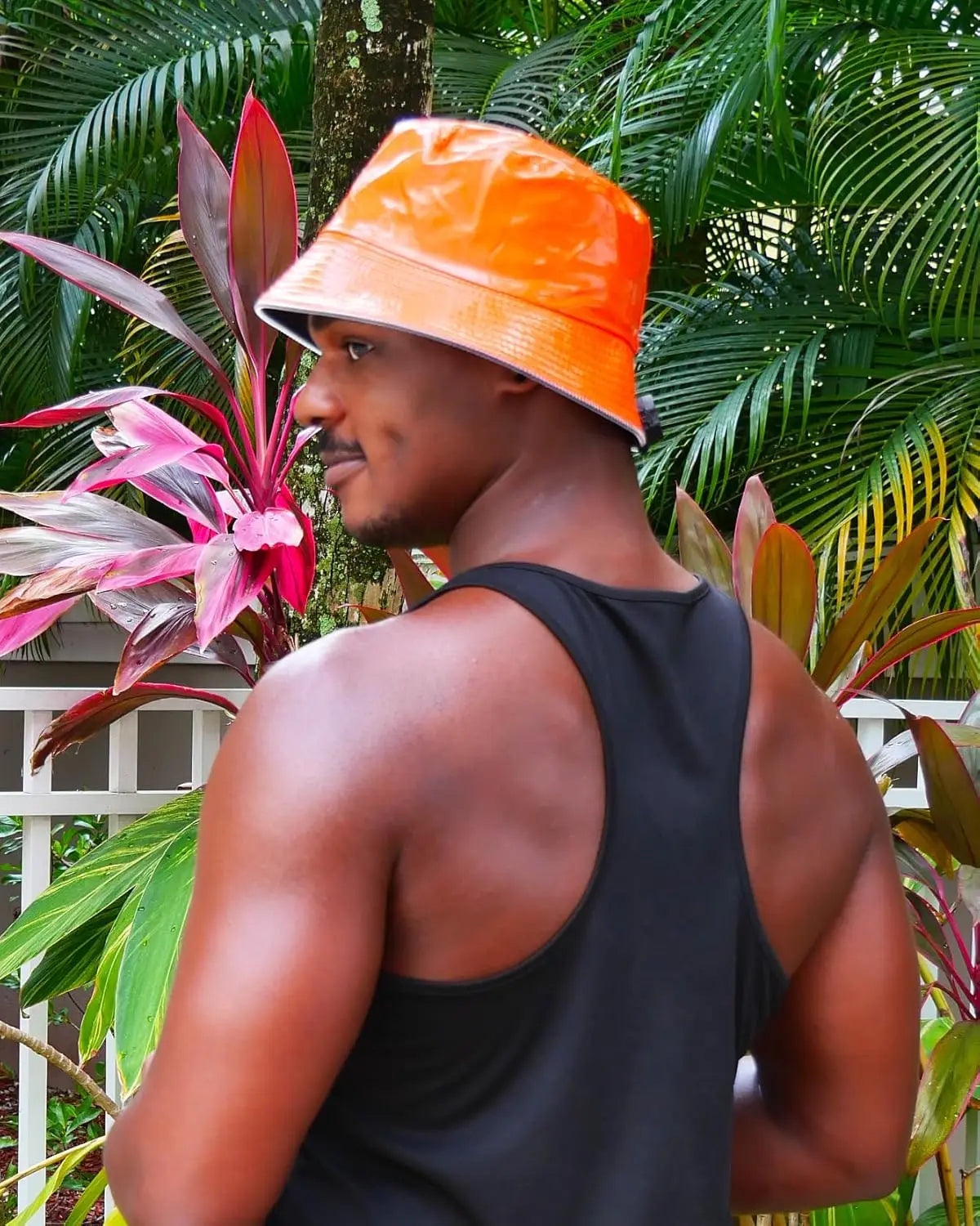 Reversible Faux Leather LED Bucket Hats