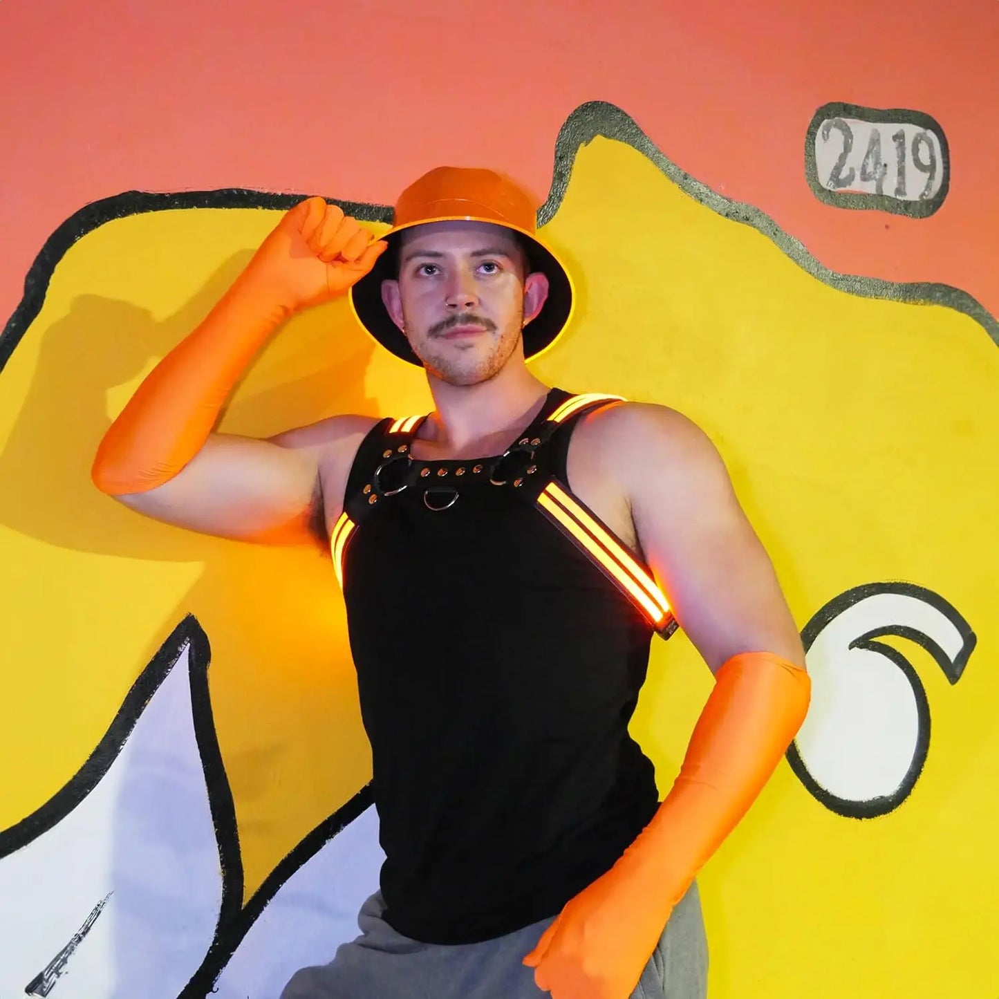 Reversible Faux Leather LED Bucket Hats