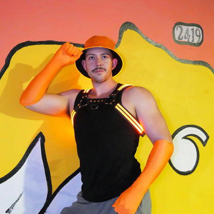 Reversible Faux Leather LED Bucket Hats