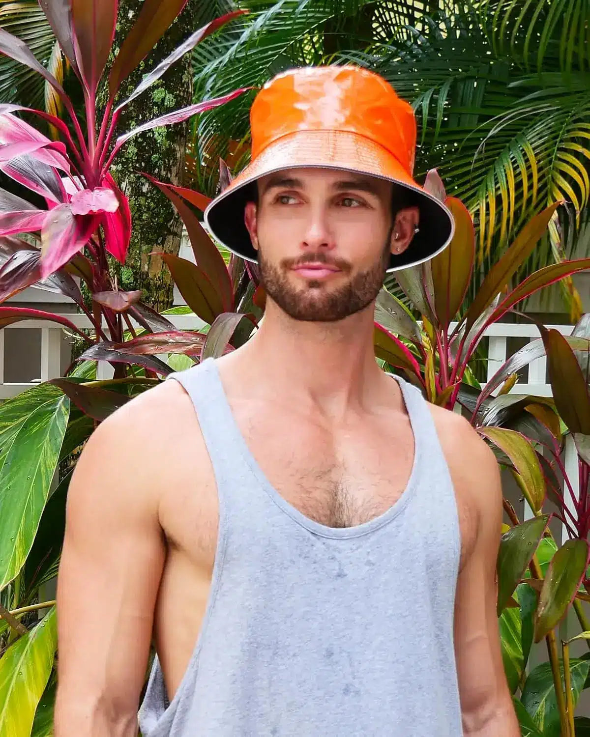 Reversible Faux Leather LED Bucket Hats