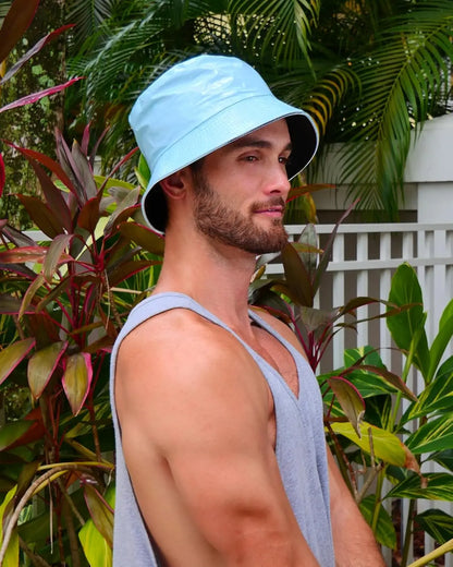 Reversible Faux Leather LED Bucket Hats