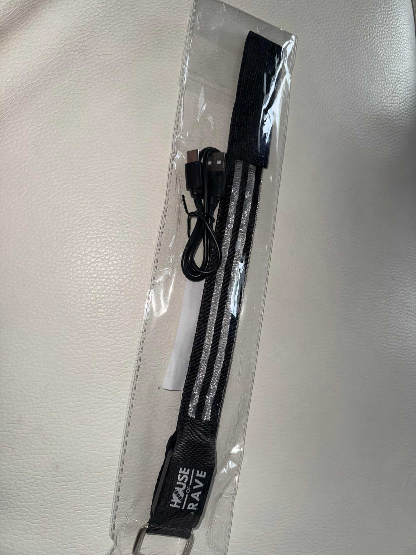 Rechargeable Stripe LED Armband for Festival Outfit - Futuristic Cyberpunk Light Up Rave Accessory for Men, Women - Glow Arm band - Image 2