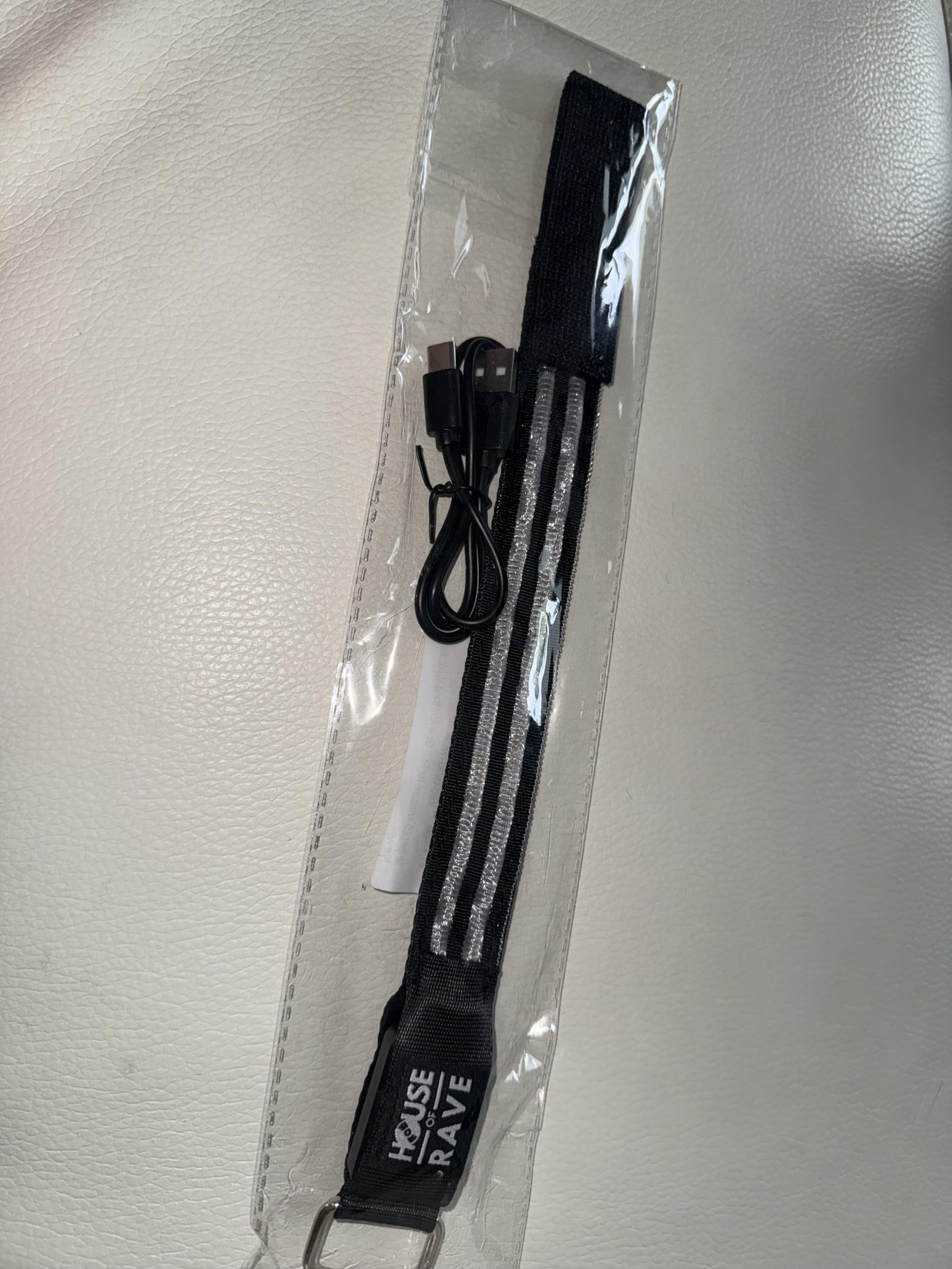 Rechargeable Stripe LED Armband for Festival Outfit - Futuristic Cyberpunk Light Up Rave Accessory for Men, Women - Glow Arm band - Image 2