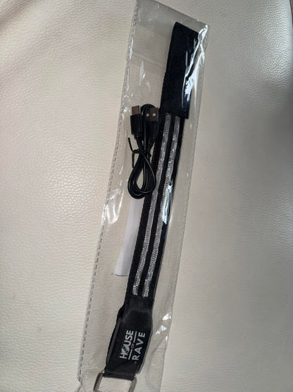 Rechargeable Stripe LED Armband for Festival Outfit - Futuristic Cyberpunk Light Up Rave Accessory for Men, Women - Glow Arm band - Image 2