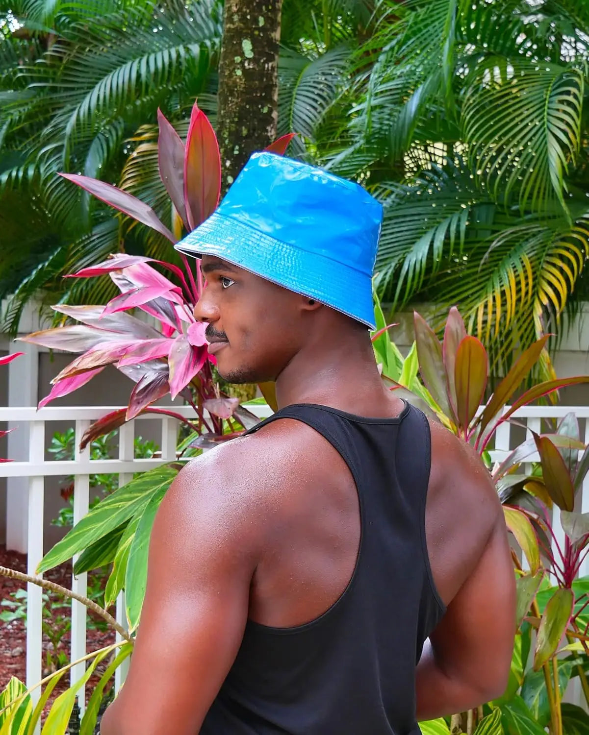 Reversible Faux Leather LED Bucket Hats