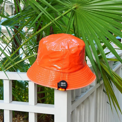 Reversible Faux Leather LED Bucket Hats